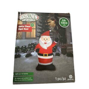 Gemmy Air Blown Inflatable Santa Clause Indoor Outdoor LED Light Up 5Ft